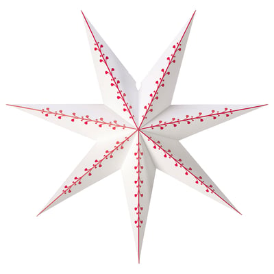 STRÅLA Lamp shade, paper star/white red, 70 cm