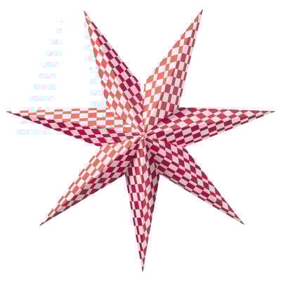 STRÅLA Lamp shade, red/white, 70 cm