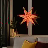 STRÅLA Lamp shade, red/white, 70 cm