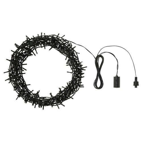 STRÅLA LED lighting chain, indoor black, 20 m