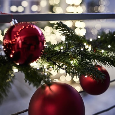 STRÅLA LED lighting chain, indoor black, 20 m
