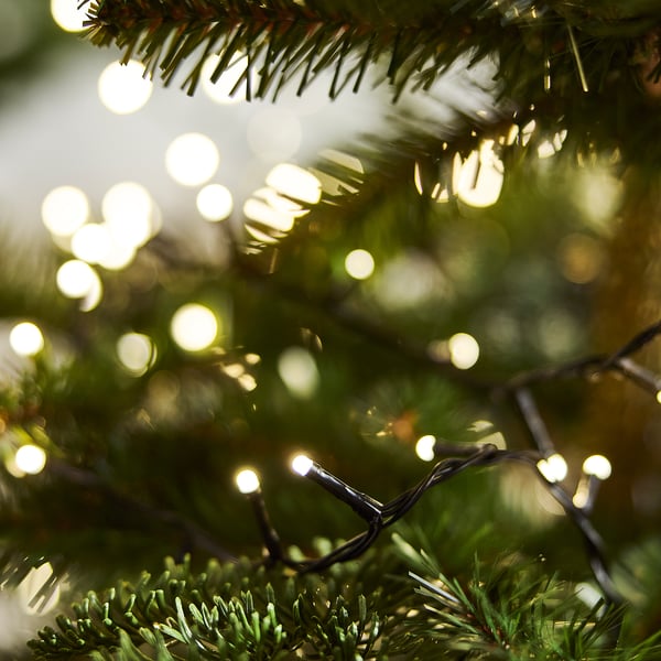 STRÅLA LED lighting chain, indoor black, 20 m