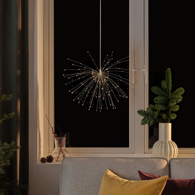 STRÅLA LED pendant lamp, sparkler/battery operated