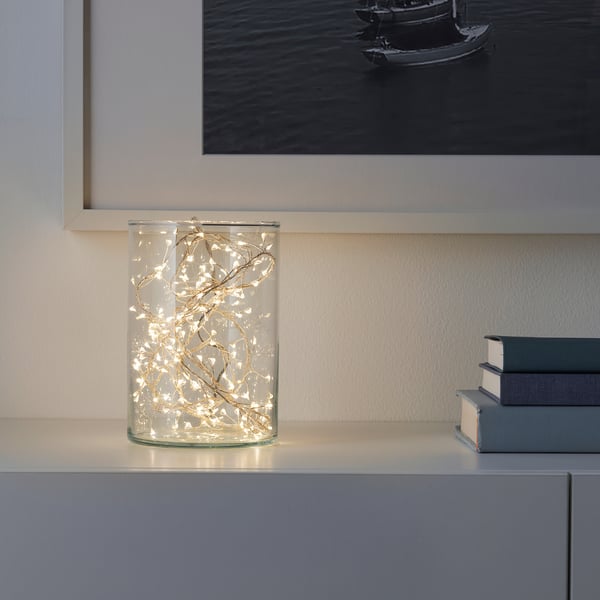STRÅLA LED string light with 160 lights, battery operated mini