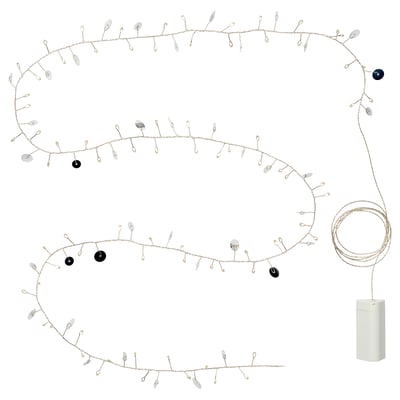 STRÅLA LED string light with 80 lights, battery operated dots/silver color