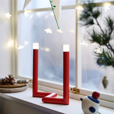STRÅLA LED table decoration, red