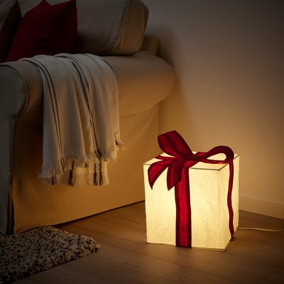 STRÅLA Table lamp, box/red