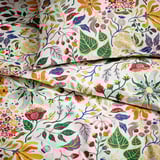 STRANDLUMMER Comforter cover and pillowcase, multicolor/floral pattern, 150x200/50x80 cm