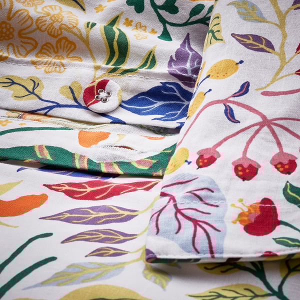 STRANDLUMMER Comforter cover and pillowcase, multicolor/floral pattern, 150x200/50x80 cm