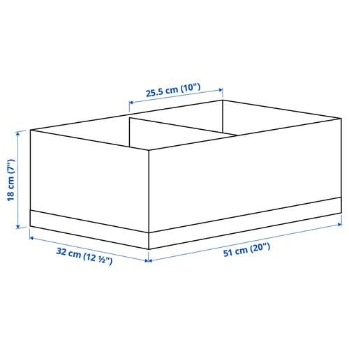 STUK Box with compartments, white/black, 32x51x18 cm