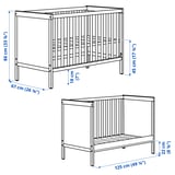 SUNDVIK Crib, white, 60x120 cm
