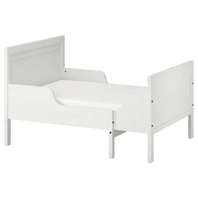 SUNDVIK Extendable bed frame, white, 80x200 cm