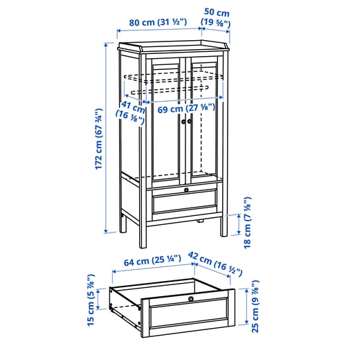Illustration with measurements for the product: SUNDVIK.