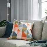 SVARTHÖ Cushion cover, orange/multicolor, 50x50 cm