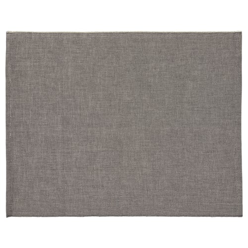 SVARTSENAP, grey cotton place mat, rectangular with textured stripes.