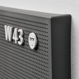 SVENSÅS Pegboard with letters, dark gray, 30x40 cm