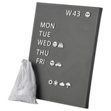 SVENSÅS Pegboard with letters, dark gray, 30x40 cm