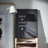 SVENSÅS Pegboard with letters, dark gray, 30x40 cm