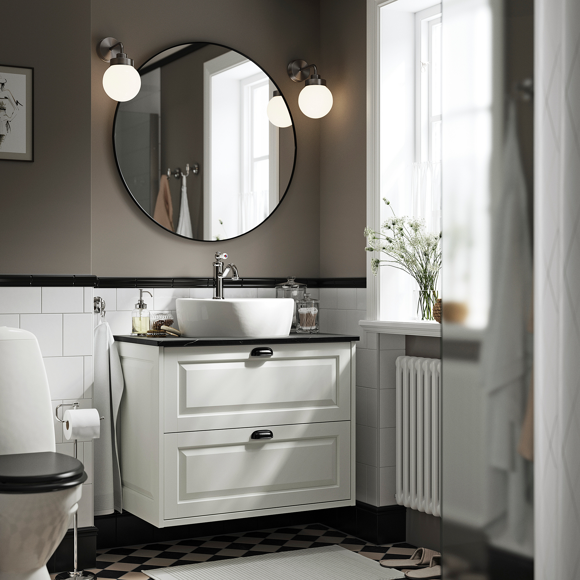 TÄNNFORSEN / TÖRNVIKEN Bathroom vanity with sink & faucet