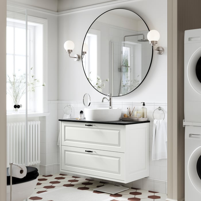 TÄNNFORSEN / TÖRNVIKEN Bathroom vanity with sink & faucet IKEA