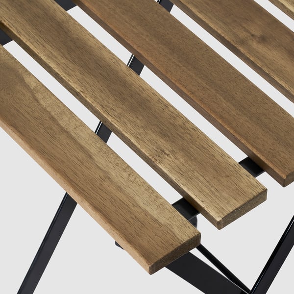 TÄRNÖ Stool, black/light brown stained, 30x42 cm