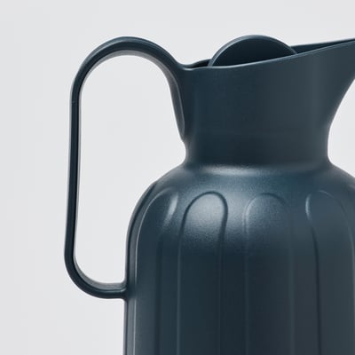 TAGGÖGA Vacuum flask, black-blue, 1.6 l