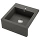 Option: TALLSJÖN Apron front sink, dark gray/stone effect, 60x65 cm