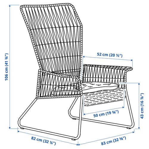 Illustration with measurements for the product: TALLSKÄR.