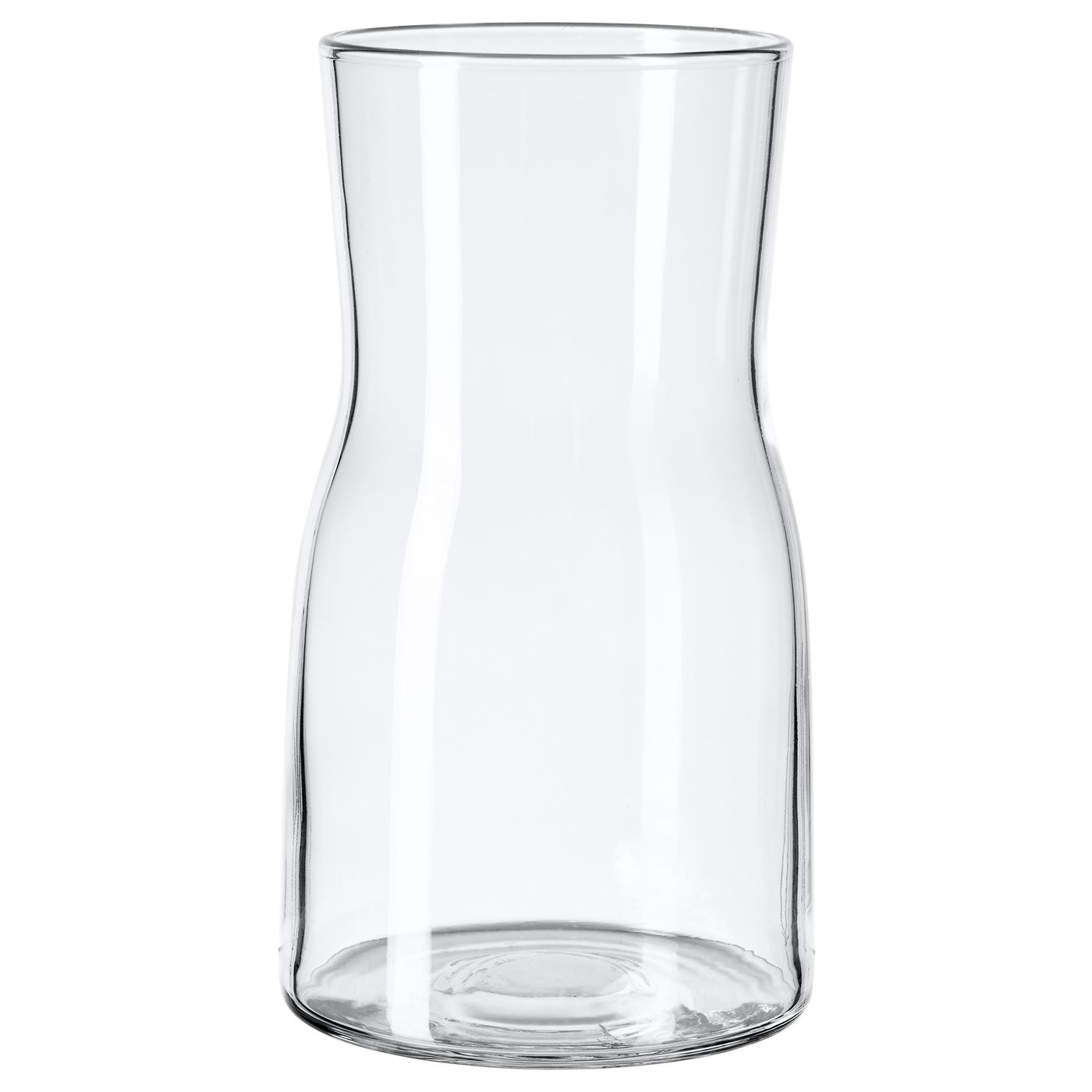 TIDVATTEN glass vase, clear, curved design.