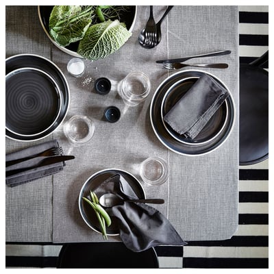 TILLAGD 24-piece flatware set, black