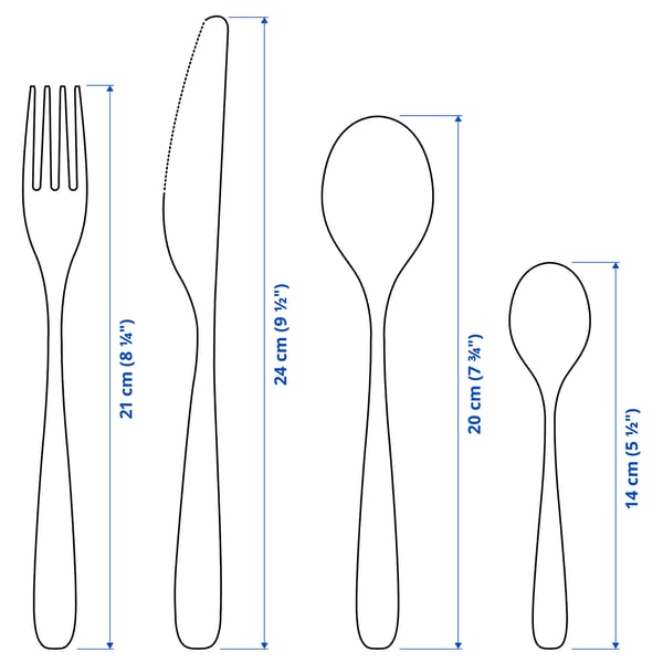 TILLAGD 20-piece flatware set, black - IKEA