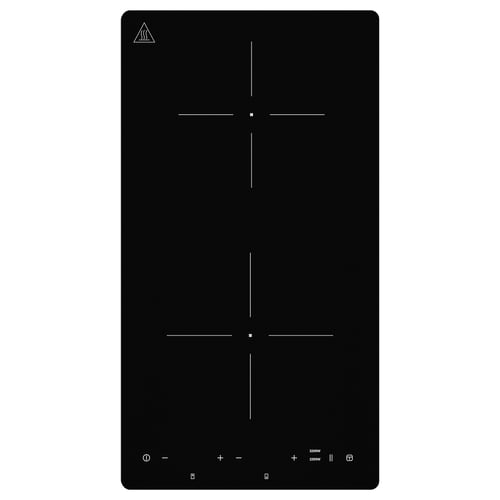 A black TILLREDA portable induction cooktop with two cooking zones, control panel, and a sleek design.