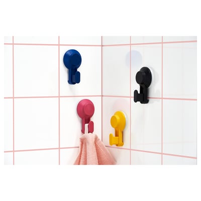 TISKEN Hook with suction cup, mixed colors