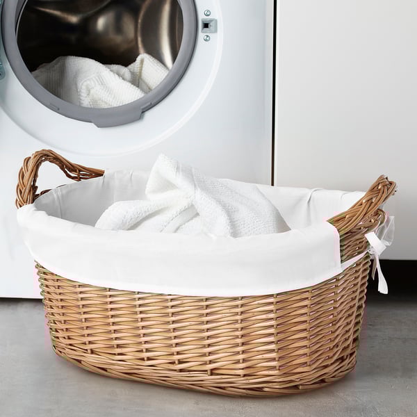 TOLKNING Laundry basket, handmade Willow, 40 l
