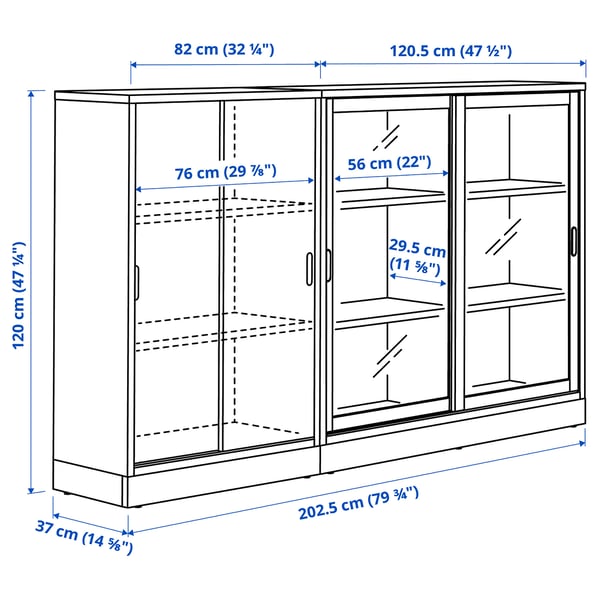 TONSTAD Storage combination w sliding doors