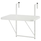 TORPARÖ white foldable dining table with metal legs and plastic parts, perfect for outdoor use.