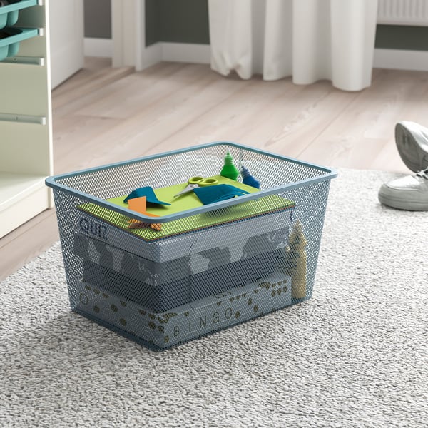 TROFAST Mesh storage box, gray-blue, 42x30x23 cm