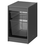 TROFAST Storage combination with boxes, gray/dark gray, 34x44x56 cm