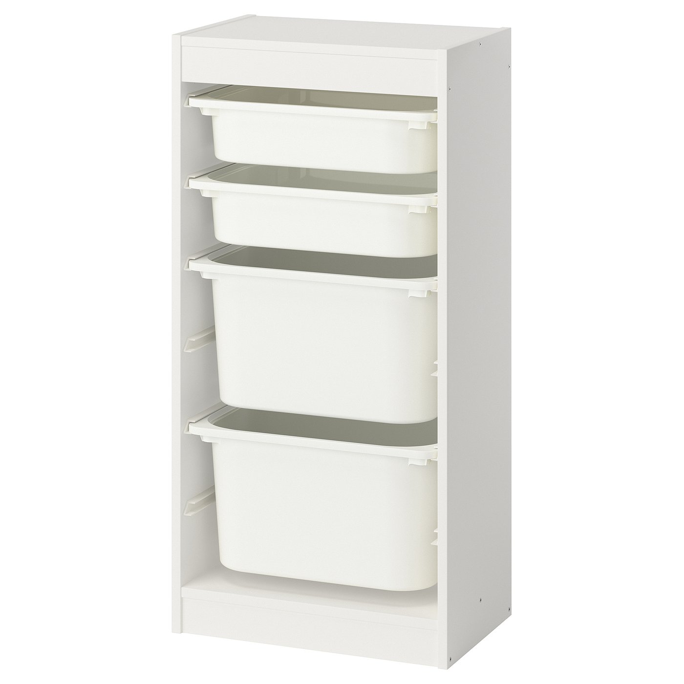 TROFAST storage combination with boxes, white/white, 46x30x95 cm