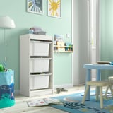 TROFAST Storage combination with boxes, white/white, 46x30x95 cm
