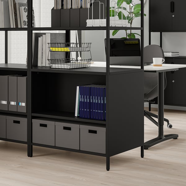 TROTTEN Cabinet with sliding doors, anthracite, 80x55x180 cm