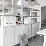 TROTTEN Cabinet with sliding doors, white, 80x55x180 cm