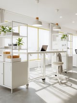 TROTTEN Cabinet with sliding doors, white, 80x55x180 cm