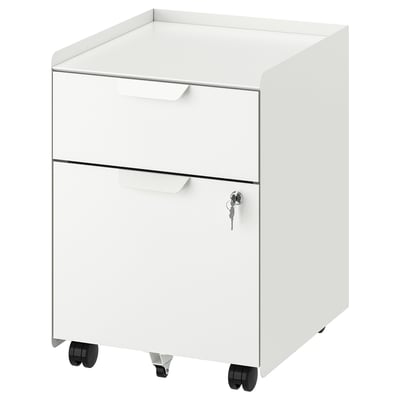 TROTTEN Drawer unit w 2 drawers on casters, white