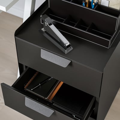 TROTTEN Drawer unit w 3 drawers on casters, anthracite