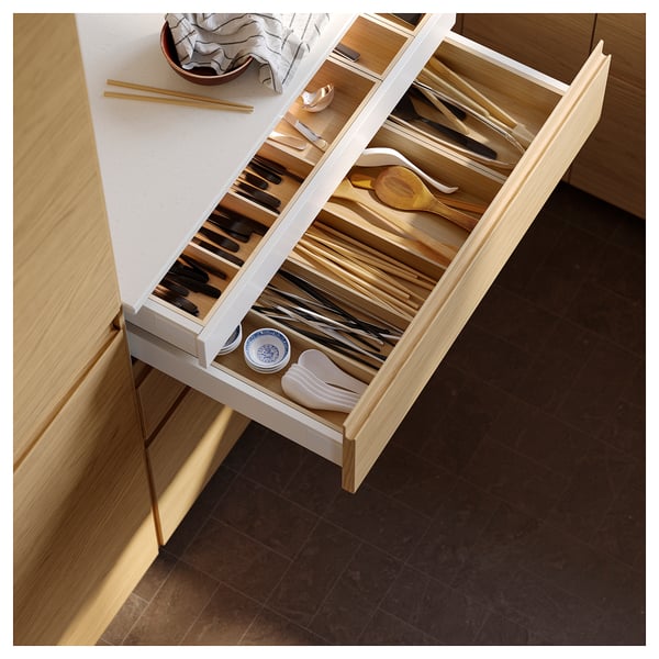 UPPDATERA Flatware tray, light bamboo, 52x50 cm