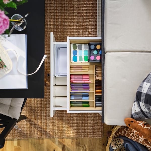 UPPDATERA Flatware tray, light bamboo, 52x50 cm