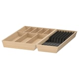 UPPDATERA Flatware tray/tray with knife rack, light bamboo, 52x50 cm