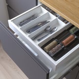 UPPDATERA Flatware tray/tray with spice rack, white/anthracite, 52x50 cm