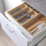 UPPDATERA Flatware tray/utensil tray, light bamboo, 52x50 cm